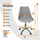 Ver imagem 5 de Cadeira Office Base Cromada Oficial com Rodízio Giratória Saarinen - Cinza - 1