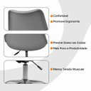 Ver imagem 7 de Cadeira Office Base Cromada Oficial com Rodízio Giratória Saarinen - Cinza - 1
