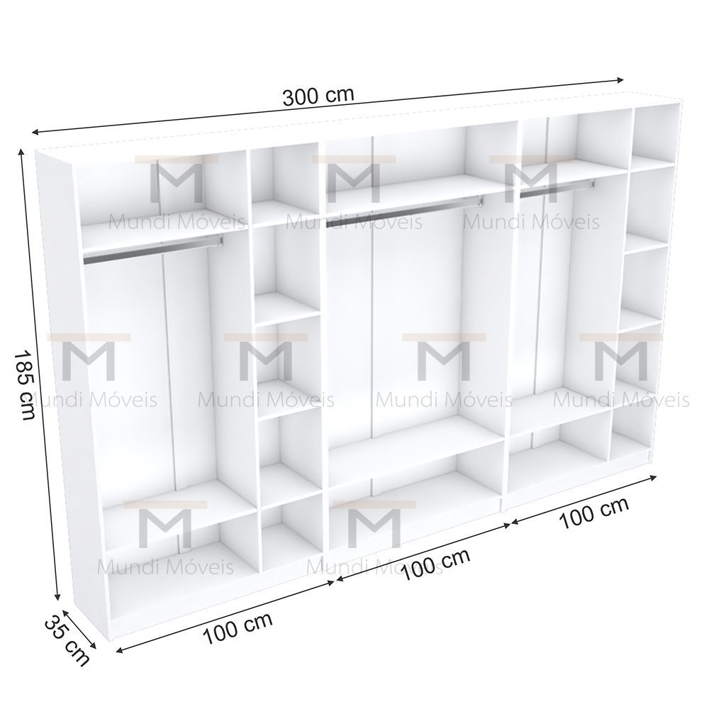 KIT CLOSET CASAL M11.2020.B (QUARTO, ORGANIZA) MUNDI MOVEIS - 2