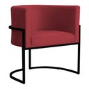 Ver imagem 1 de Poltrona Decorativa Sala Estar Recepção Escritório Luana Base Preta Veludo Vermelho - Montanaris