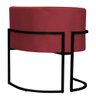 Poltrona Decorativa Sala Estar Recepção Escritório Luana Base Preta Veludo Vermelho - Montanaris - 2