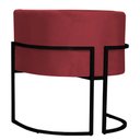 Ver imagem 2 de Poltrona Decorativa Sala Estar Recepção Escritório Luana Base Preta Veludo Vermelho - Montanaris