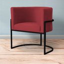 Ver imagem 3 de Poltrona Decorativa Sala Estar Recepção Escritório Luana Base Preta Veludo Vermelho - Montanaris