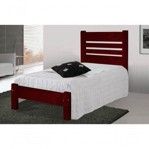 Cama Solteirão Moscou De Madeira Angelim Mogno