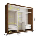 Ver imagem 5 de Guarda-roupa Casal Hamburgo 3 Portas 4 Gavetas com Espelho Cinamomo/off White - Panorama Móveis
