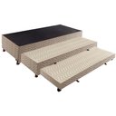 Ver imagem 1 de Cama Box Base c/Auxiliar Solteiro Universal Rústico Bordado Clean (88x188x32) - Paropas