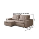 Ver imagem 6 de Sofá Retrátil Reclinável Valentino 2,10m Linho Star Confort