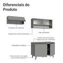 Ver imagem 4 de Armário de Cozinha Compacta 200cm Nice Madesa 09 Cinza