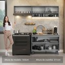 Ver imagem 5 de Armário de Cozinha Compacta 200cm Nice Madesa 09 Cinza