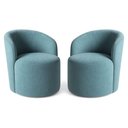 Ver imagem 2 de Kit 02 Poltronas Curva Orgânica Nature Gaia Veludo Azul Turquesa - Montanaris Decor