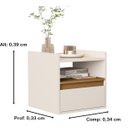 Ver imagem 4 de Kit 2 Mesas de Cabeceira Suspensa com Porta Basculante Melina Cores - Comprar Moveis em Casa: Off Wh