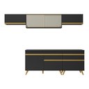 Ver imagem 7 de Armário de Cozinha Completa 260cm Veneza Multimóveis V3710 Preto/Dourado