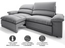 Ver imagem 4 de Sofá Plaza 2,00m Retrátil e Reclinável Velosuede - Netsofas
