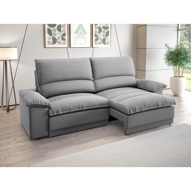 Sofá Plaza 2,00m Retrátil e Reclinável Velosuede - Netsofas