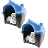 2x Casinha Pet para Cachorro Gato Conforto e Segurança Casa N3 - Azul - 1