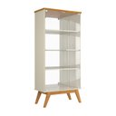 Ver imagem 2 de Cristaleira Or Estilo Retrô com Portas em Vidro Temperado Cor Off White / Cumaru