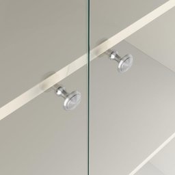 Cristaleira Or Estilo Retrô com Portas em Vidro Temperado Cor Off White / Cumaru - 4