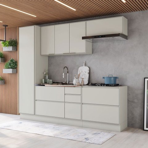 Cozinha Completa Fineze 6 Portas 6 Gavetas 100% MDF Areia Hp - Henn