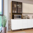 Ver imagem 2 de Paneleiro de Cozinha Portas de Vidro Minsk Branco/freijó Z06 - Mpozenato