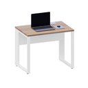 Ver imagem 4 de Mesa Escritório Plataforma 90cm 1 Cx de Tomada Pé Metal F5 Cor:macadâmia com Branco