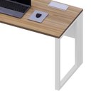 Ver imagem 6 de Mesa Escritório Plataforma 90cm 1 Cx de Tomada Pé Metal F5 Cor:macadâmia com Branco