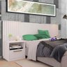 Cabeceira De Cama Box Casal Com Mesa De Cabeceira Branco - 1