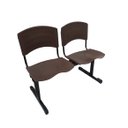 Ver imagem 1 de Longarina 2 Lugares para Recepção - Sala de Espera - Igrejas - em Polipropileno Cor Marrom