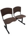 Ver imagem 1 de Longarina 2 Lugares para Recepção - Sala de Espera - Igrejas - em Polipropileno Cor Marrom