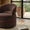 Ver imagem 2 de Poltrona Decorativa Moderna Arredondada Confortável Luxo Paris:Veludo Marrom