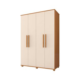 Guarda Roupas 4 Portas 3 Gavetas 2,20 de Altura Elite Nature / Off White - 2