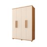 Guarda Roupas 4 Portas 3 Gavetas 2,20 de Altura Elite Nature / Off White - 2