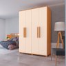 Guarda Roupas 4 Portas 3 Gavetas 2,20 de Altura Elite Nature / Off White - 1