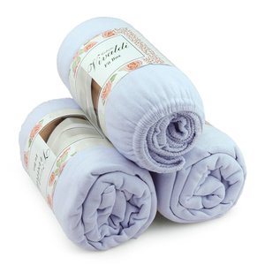 Kit Atacado 3pçs para Revenda Solteiro Saia Fit Box Liso Branco Sul Brasil Fit Box Vivaldi