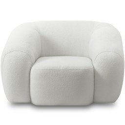 Poltrona Decorativa Orgânica para Sala Living Emery M05 Bouclê Creme - Lyam Decor - 2 Poltrona Decorativa Orgânica para Sala Living Emery M05 Bouclê Creme - Lyam Decor - 2