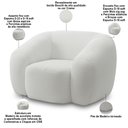 Ver imagem 3 de Poltrona Decorativa Orgânica para Sala Living Emery M05 Bouclê Creme - Lyam Decor