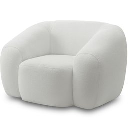 Poltrona Decorativa Orgânica para Sala Living Emery M05 Bouclê Creme - Lyam Decor - 1 Poltrona Decorativa Orgânica para Sala Living Emery M05 Bouclê Creme - Lyam Decor - 1