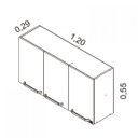 Ver imagem 3 de Armário Aéreo para Cozinha 3 Portas Cacau Itatiaia IP3-120