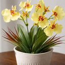 Ver imagem 5 de Vaso de Orquídeas Artificiais em Lindo Vaso Decorado com Pedras Brancas Naturais