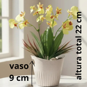 Ver imagem 2 de Vaso de Orquídeas Artificiais em Lindo Vaso Decorado com Pedras Brancas Naturais