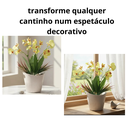 Ver imagem 6 de Vaso de Orquídeas Artificiais em Lindo Vaso Decorado com Pedras Brancas Naturais