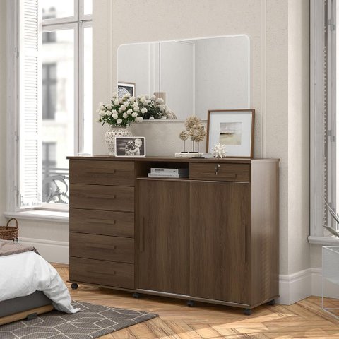 Cômoda Max 06 Gavetas e 02 Portas Lukaliam Móveis Imbuia