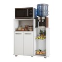 Ver imagem 2 de Armário Multiuso Fruteira Sollys 2 Portas Cesto Metal Nicho Microondas - Branco