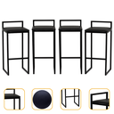 Ver imagem 1 de Kit 4 Banqueta Quadrada Preta para Balcão Ilha Cozinha Gourmet Bancada Piscina Bares Àrea de Lazer