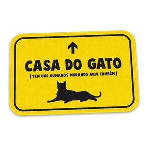 Tapete Porta Divertido Casa do Gato Capacho