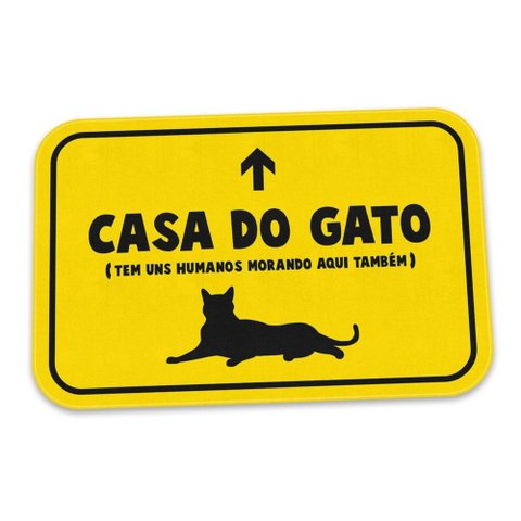 Tapete Porta Divertido Casa do Gato Capacho