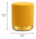 Ver imagem 2 de Kit 2 Puff Rodapé Dourado, Cor Amarelo Veludo - Let Móveis