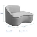 Ver imagem 5 de Kit Divã Recamier Orgânico Marrocos 160cm Lado Direito e 2 Poltronas Amore Linho Cinza Claro