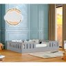 Cama Casal Montessoriana Helo Cinza Acompanha Luminária Led - 2