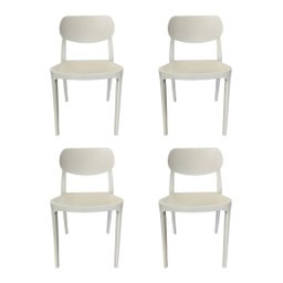 Kit 4 Cadeiras Nanna Empilhável em Polipropileno – Design Moderno para Sala, Cozinha ou Escritório - - 1