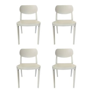 Kit 4 Cadeiras Nanna Empilhável em Polipropileno – Design Moderno para Sala, Cozinha ou Escritório -